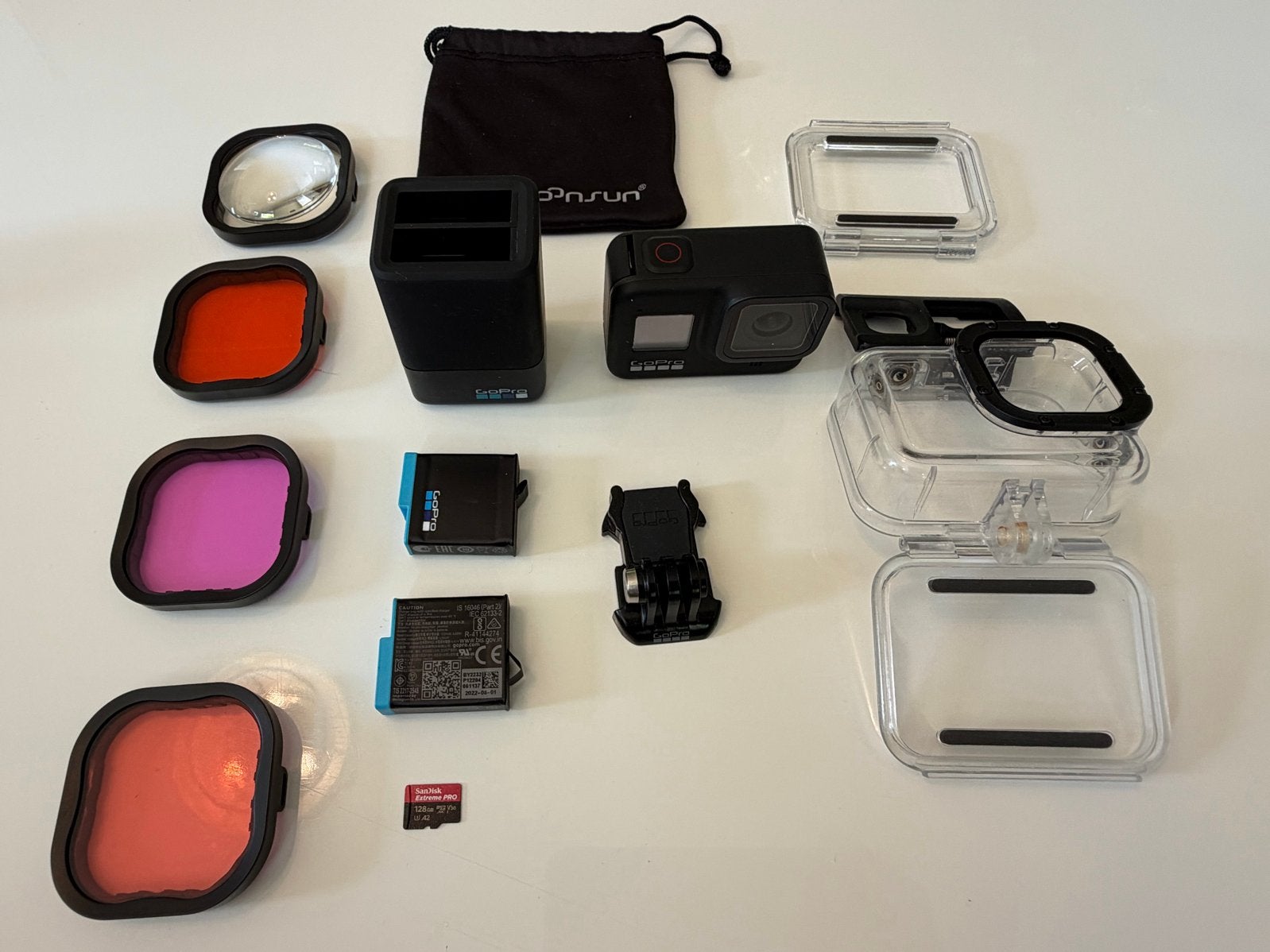 GoPro Hero 8 Black (4K) complete set met accessoires, Ophalen of Verzenden, Zo goed als nieuw, GoPro