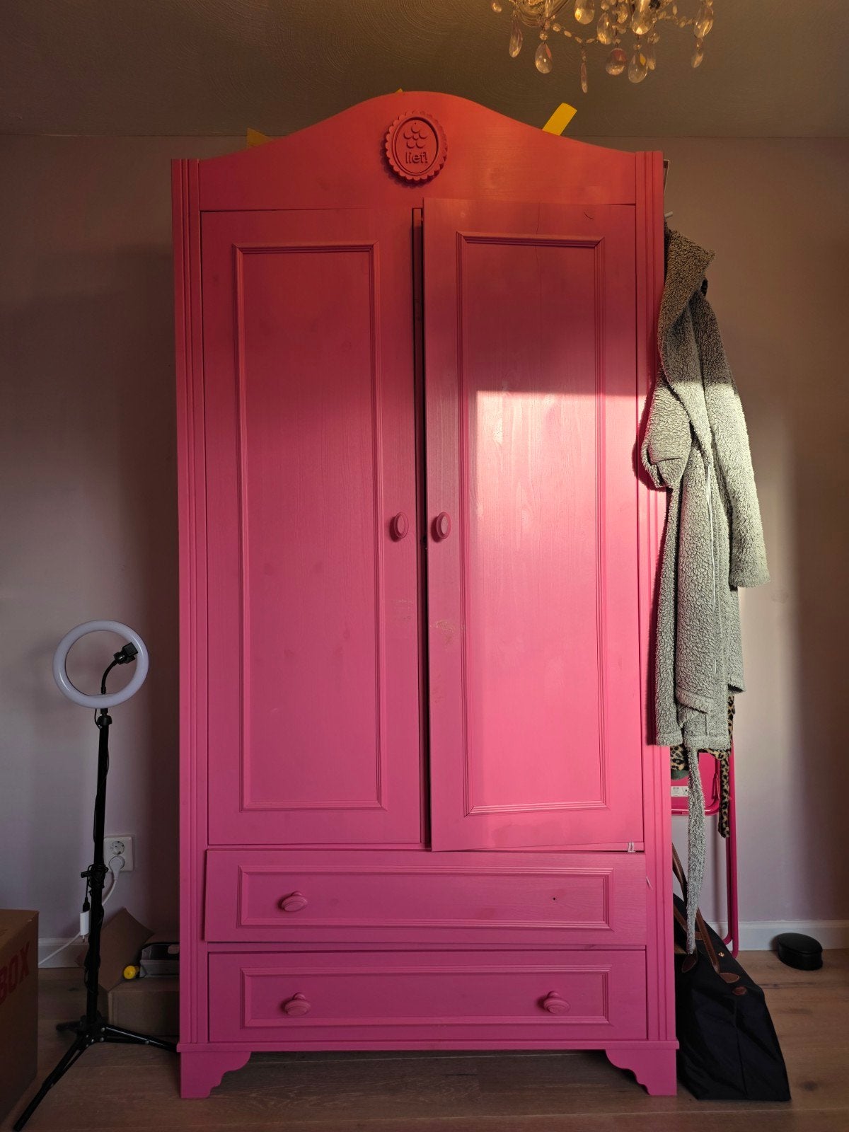 Roze houten kast voor kinderkamer LIEF, Ophalen, Gebruikt, Minder dan 50 cm, 105 cm of meer