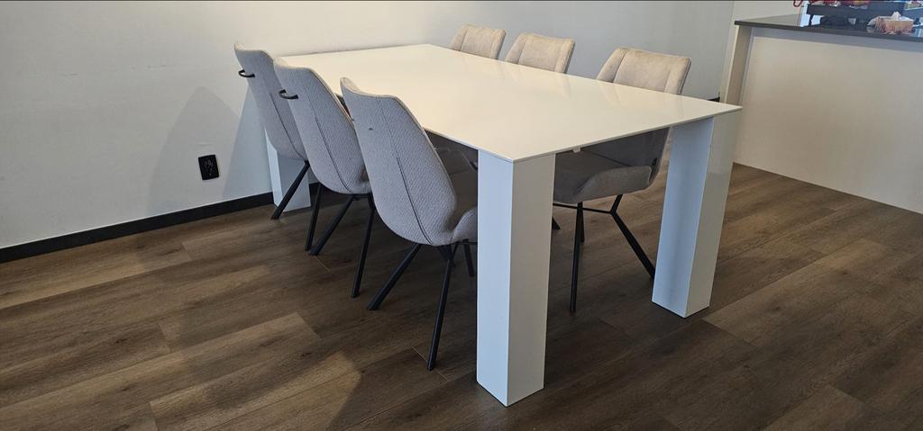 Goossens Vision hoogglans eettafel en salontafel, Ophalen, Overige materialen, Gebruikt, 50 tot 100 cm