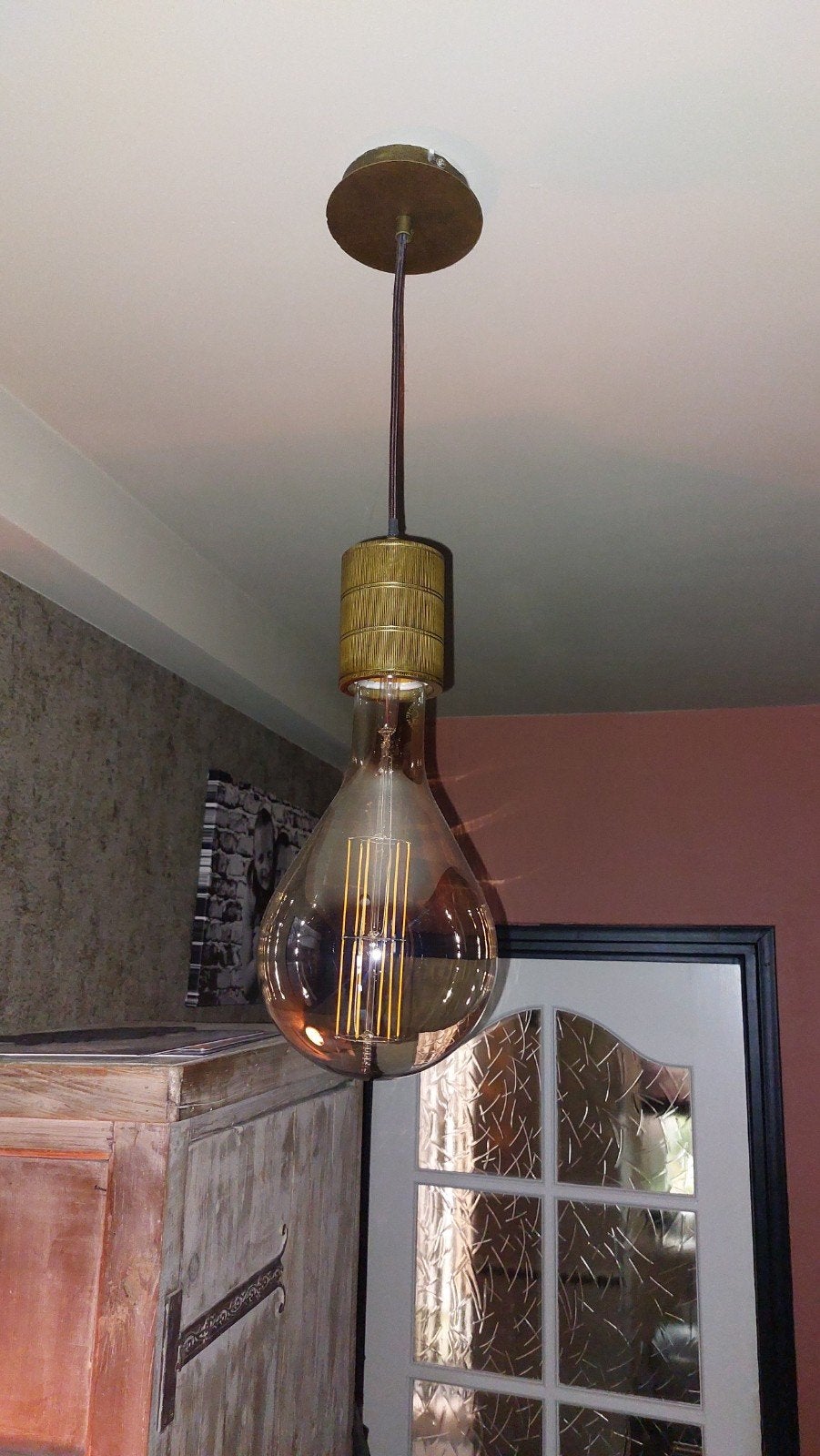 Calex hanglamp. Dimbaar, Ophalen of Verzenden, Zo goed als nieuw, Glas, E27 (groot)