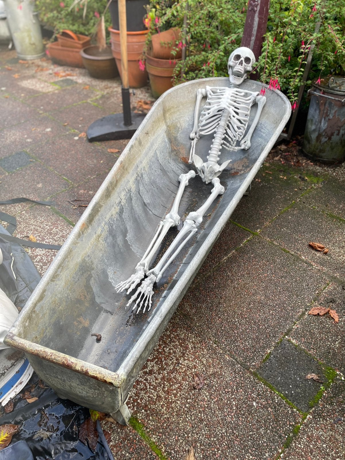een antieke badkuip voor plantenbak of vijfer, Ophalen, Zo goed als nieuw