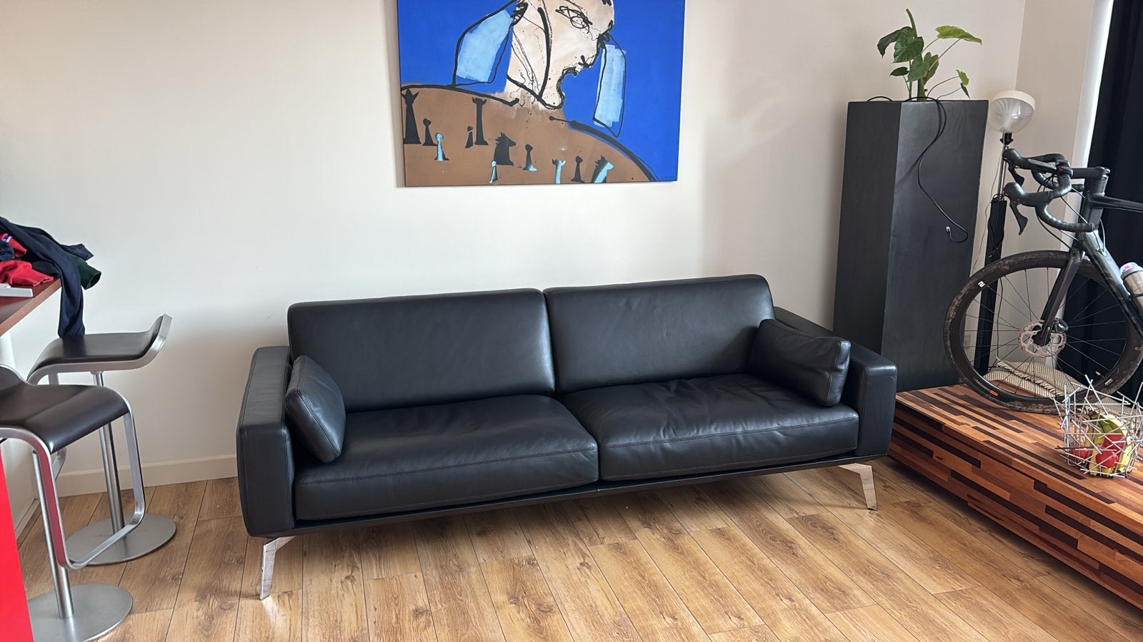 De Sede DS-87/04 Zwarte Leren 4-zitsbank nieuwpijs 19.000 e, Ophalen, 250 tot 300 cm, 100 tot 125 cm, Nieuw
