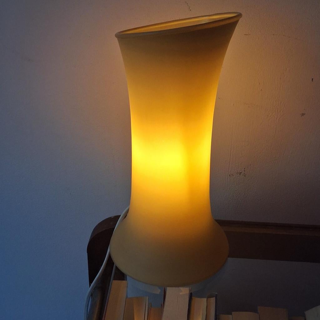 Hurricane tafellamp vintage lamp glas, Ophalen, Gebruikt, Vintage, Glas