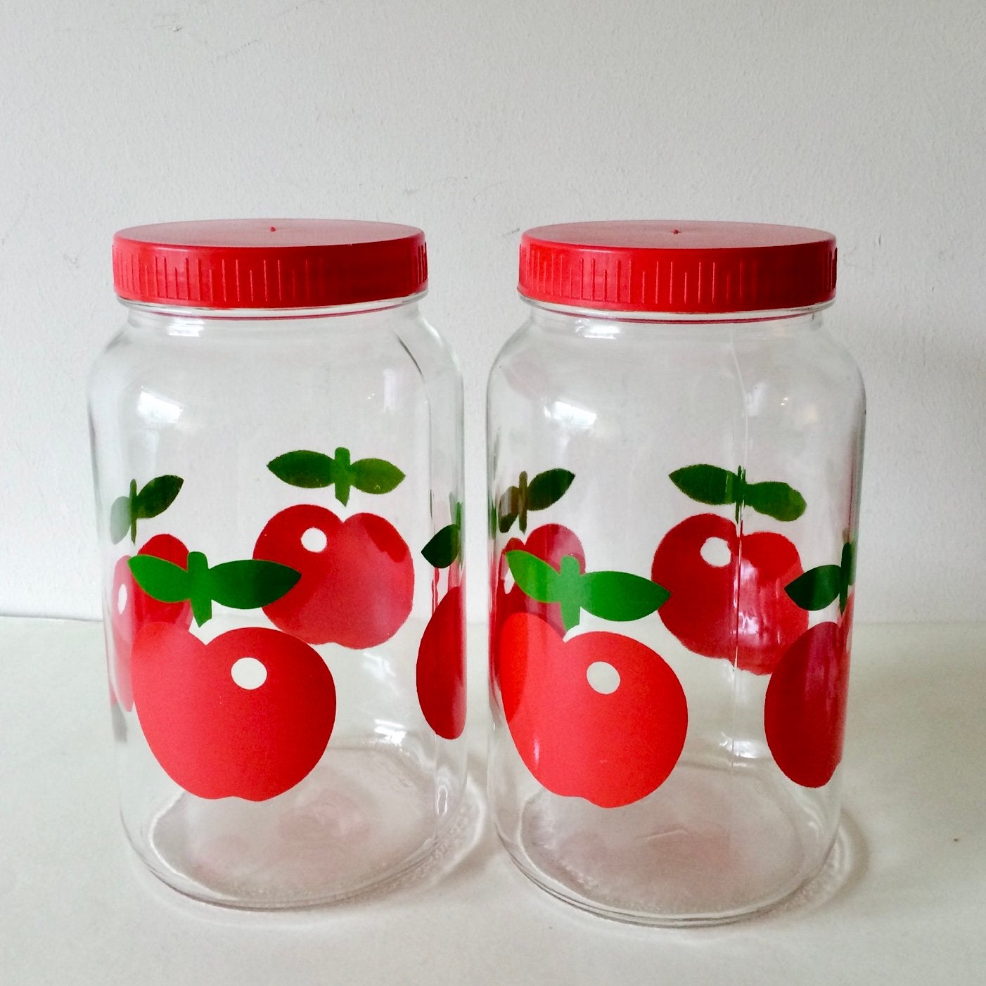 Set van 2 Vintage 2 liter (Gulf) Appelpotten Voorraadpotten, Met deksel, Pot, Bus of Blik, Ophalen of Verzenden, Overige merken