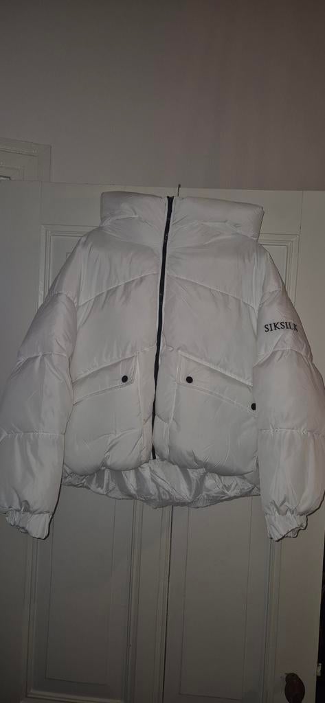 SikSilk Puffer Jas Dames - Wit, Maat M(38)...kan ook als L., Kleding | Dames, SikSilk, Wit, Ophalen of Verzenden, Zo goed als nieuw