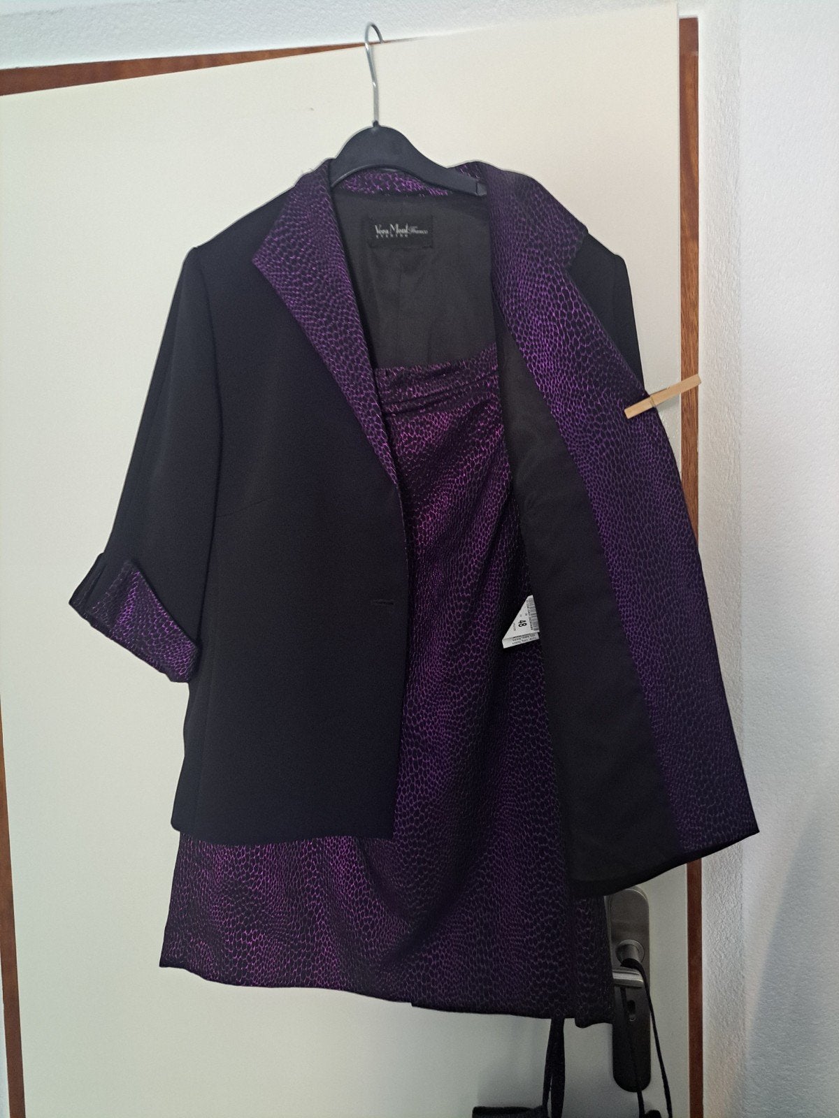 Vera Mont France paars/zwart mantelpak, Overige typen, Zwart, Maat 46/48 (XL) of groter, Vera Mont France