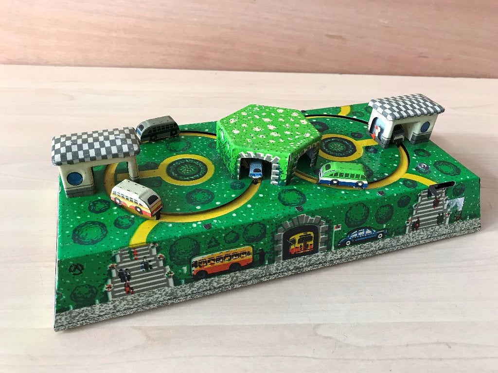 Vintage Metal Blik Wind-up Cars ABTOTPACCA 1970 24 cm, Verzamelen, Speelgoed, Ophalen of Verzenden, Gebruikt