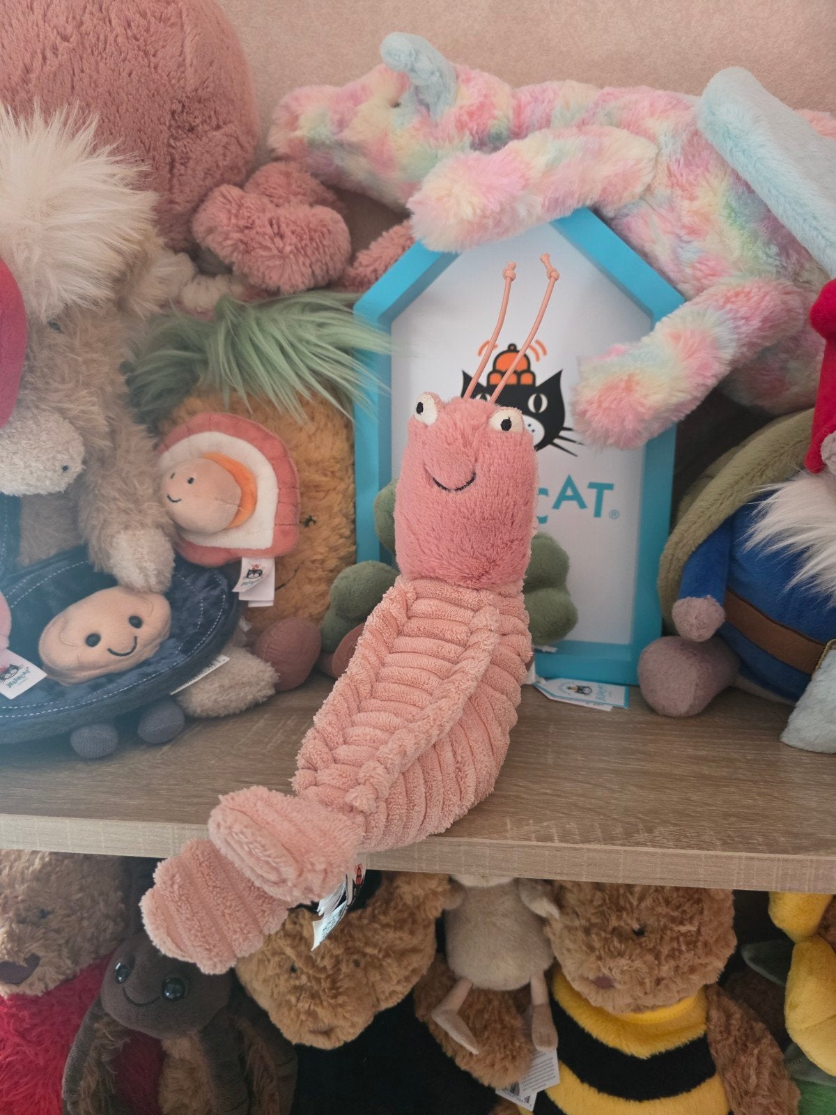 Jellycat sheldon shrimp, Ophalen of Verzenden, Zo goed als nieuw, Overige typen