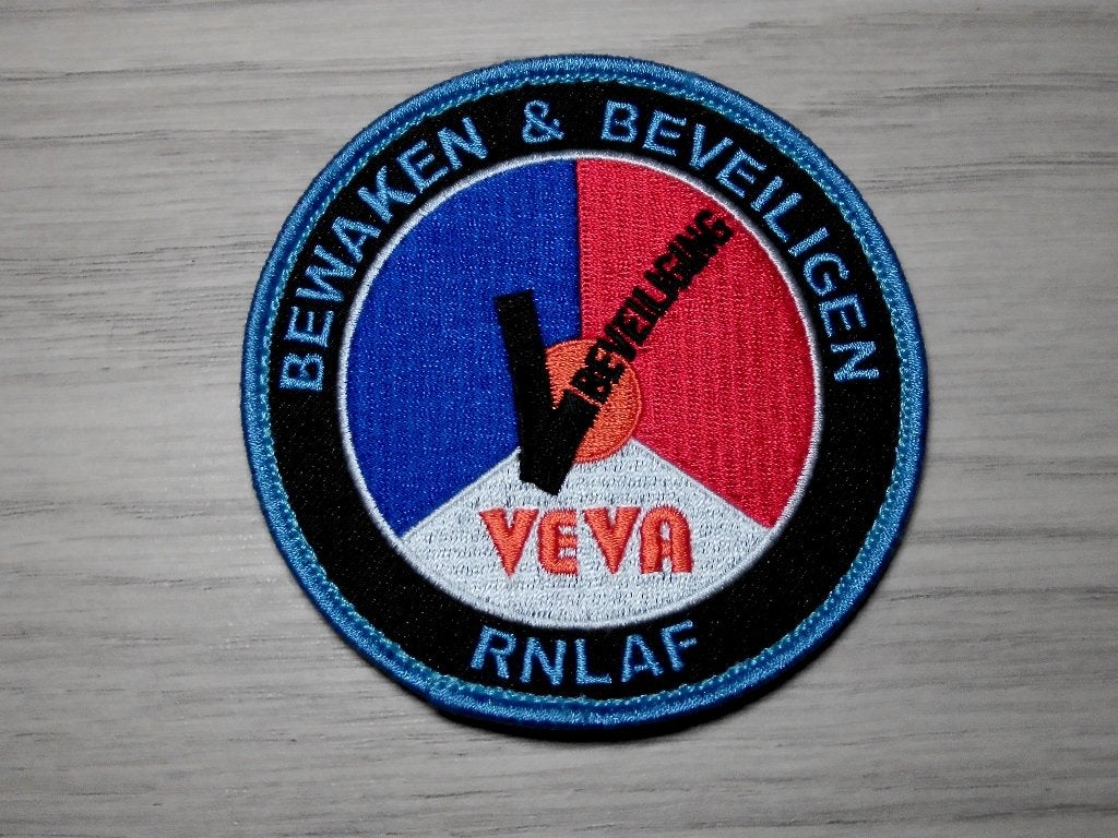 Patch RNLAF Bewaken en Beveiligen VeVa Opleiding, Verzamelen, Verzenden, Luchtmacht, Nederland, Embleem of Badge