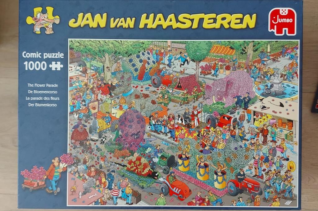 Jan van Haasteren Puzzel -  Bloemencorso 1000 stukje, Ophalen of Verzenden, Meer dan 50 stukjes, Gebruikt