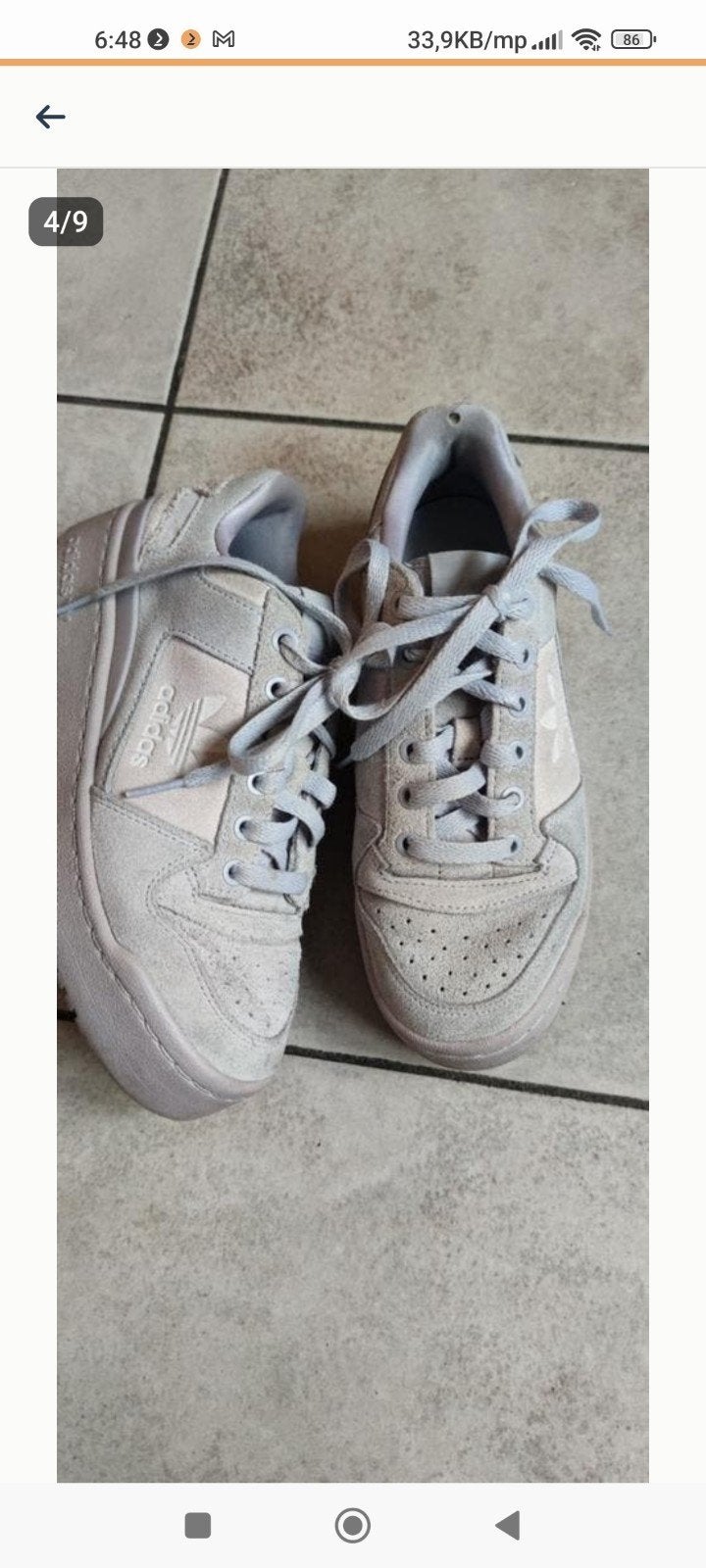 Adidas suede leer parsblauewe sneakers maat 36 5, Ophalen of Verzenden, Zo goed als nieuw, Sneakers of Gympen