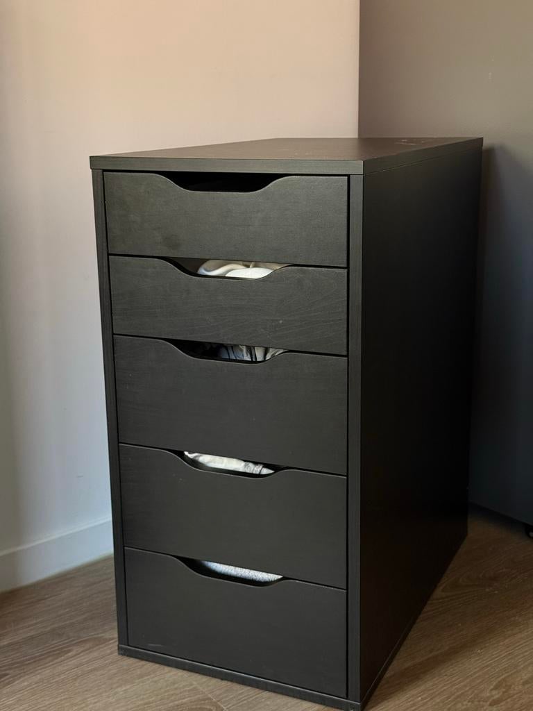 IKEA Alex ladekast zwart, Ophalen, Overige materialen, Minder dan 50 cm, Gebruikt