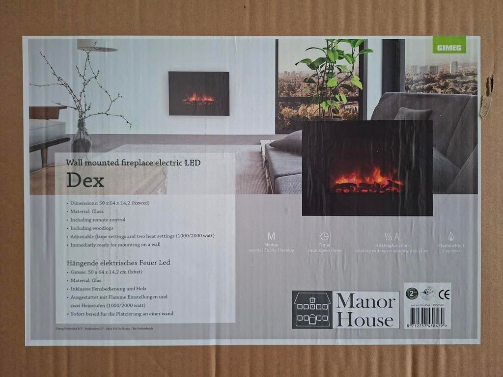 Luxe sfeerhaard wandmodel, Ophalen, Nieuw