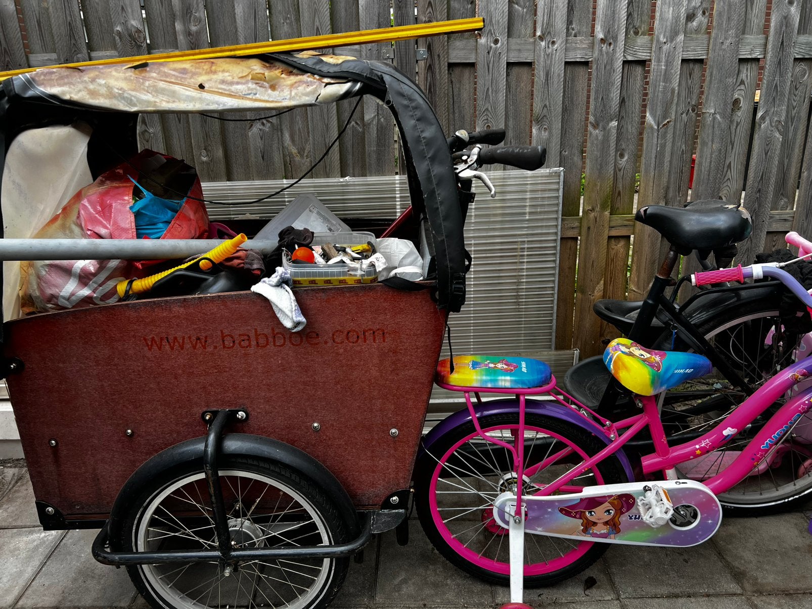 Opnknap bakfiets, Fietsen en Brommers, Fietsen | Bakfietsen, Ophalen of Verzenden, Gebruikt, 3 kinderen, Overige merken