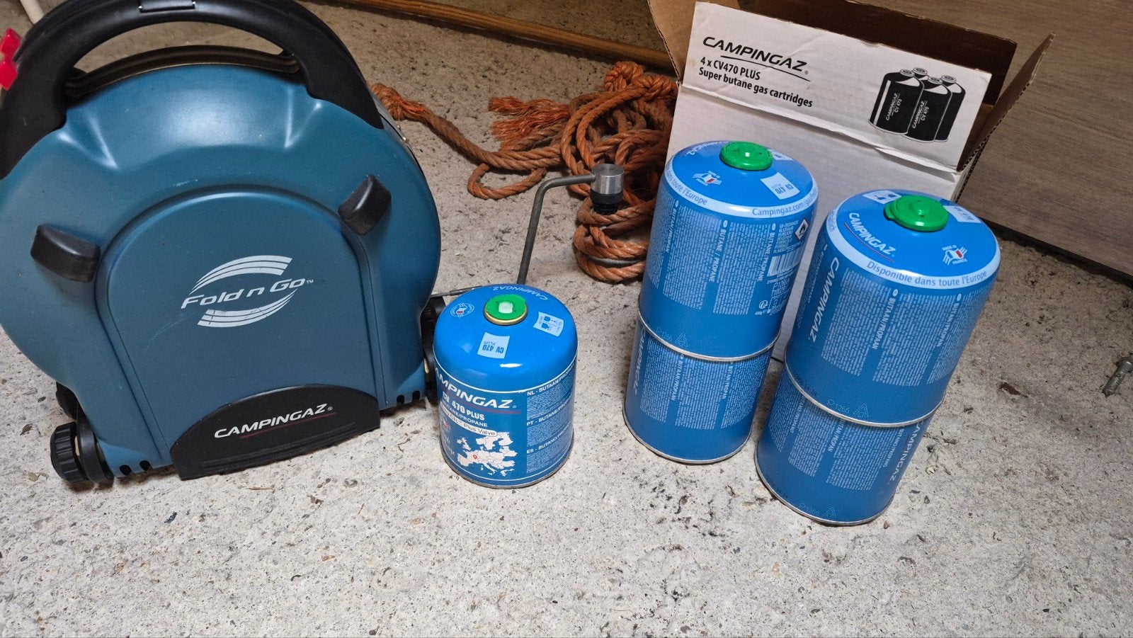 Campingaz Fold n Go kooktoestel met gaspatronen, Ophalen, Gebruikt