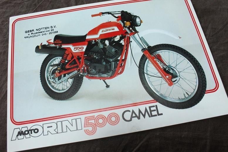 Moto Morini 500 Camel motorfiets verkoop folder, Ophalen of Verzenden, Overige merken