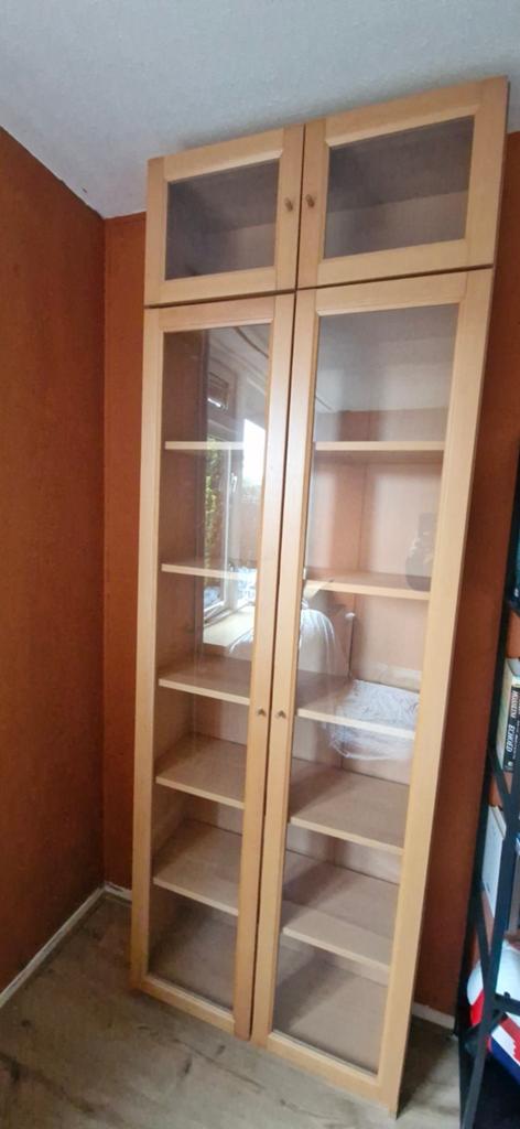 Ikea billy vitrine boekenkast, Ophalen, Met deur(en), 200 cm of meer, 50 tot 100 cm
