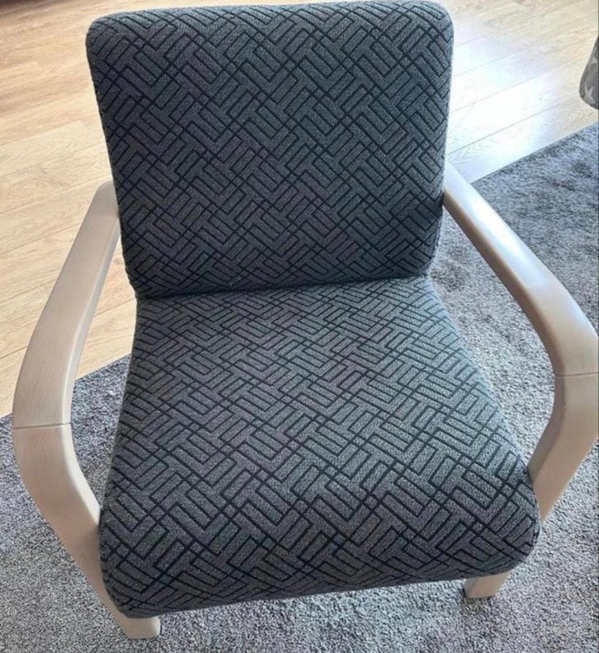 Passe Partout Fauteuil met white wash armleuningen, Ophalen, Gebruikt, Hout, 75 tot 100 cm