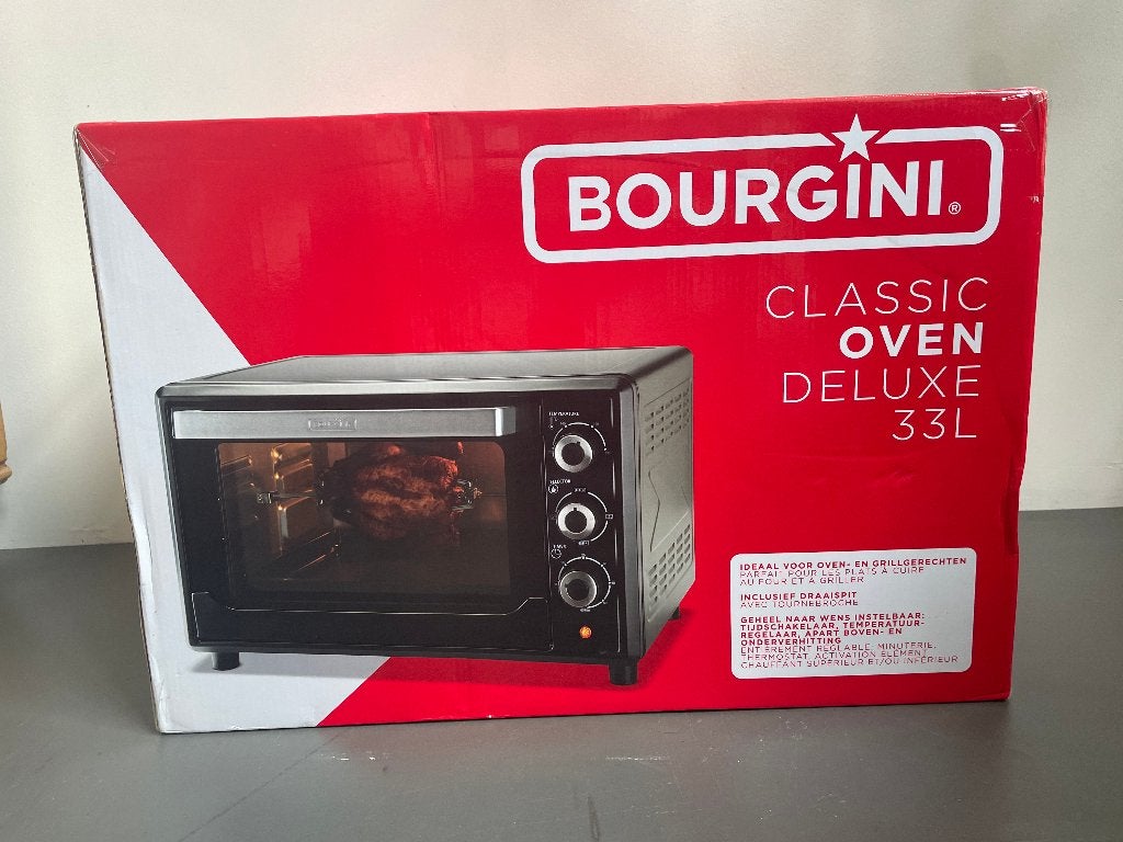 Bourgini Classic Oven Deluxe 33L – Nieuw in Doos, Witgoed en Apparatuur, Ovens, Ophalen, Minder dan 45 cm, Overige merken, Hete lucht