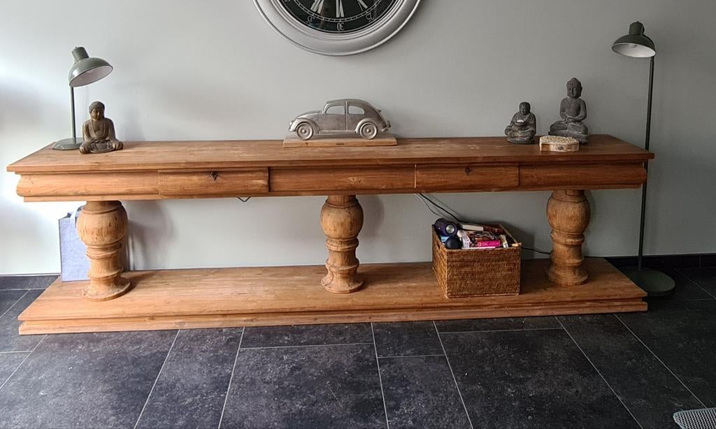 Teakhouten sidetable 300x40x80 cm t.e.a.b, Ophalen