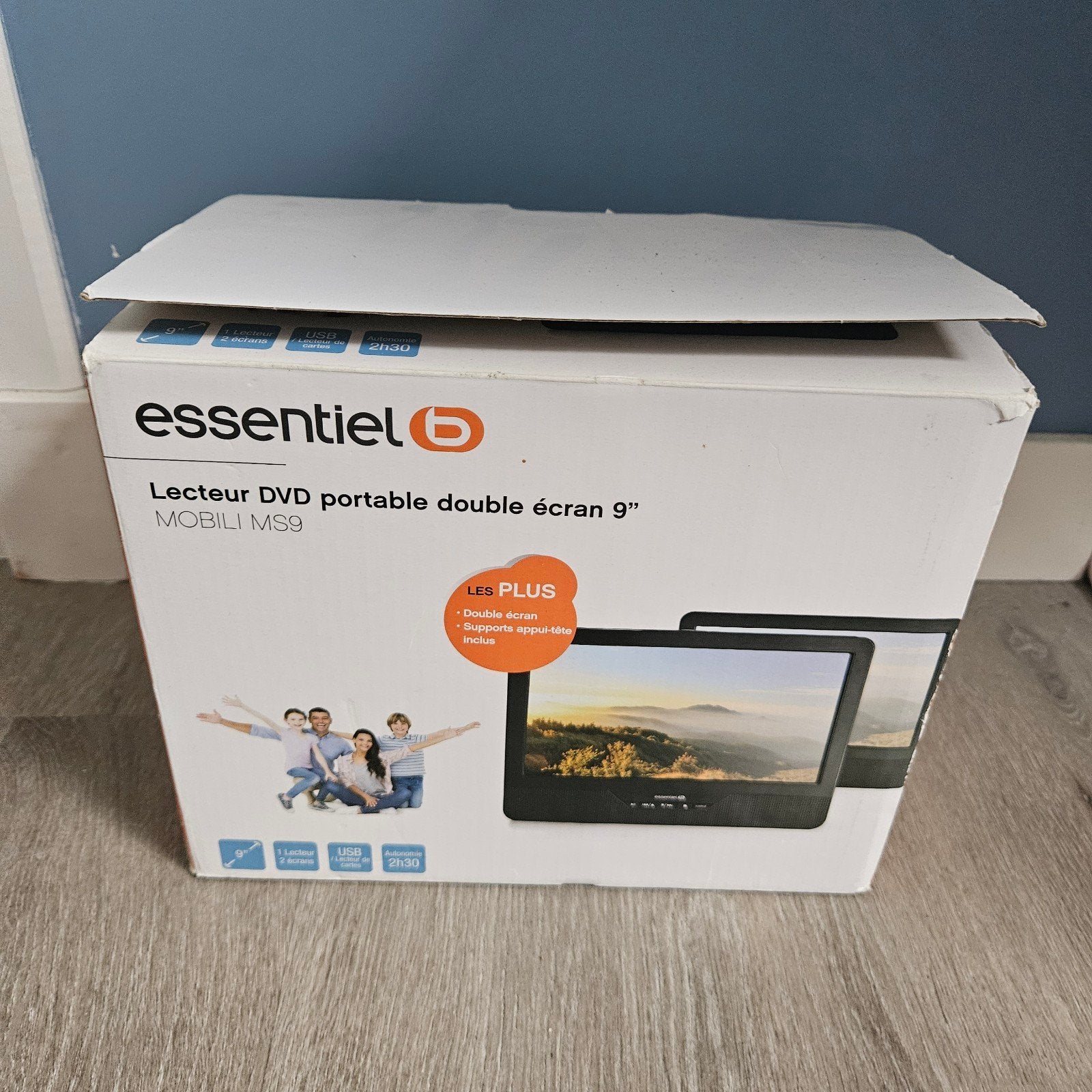 Essentiel B MOBILI MS9 Draagbare DVD-speler dubbel scherm 9", Draagbaar, Nieuw, Ophalen, Overige merken