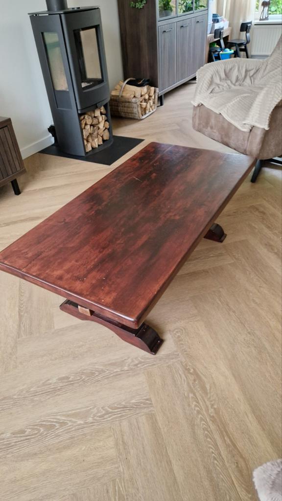 Salontafel eiken, Ophalen, Gebruikt, 100 tot 150 cm, 50 tot 100 cm