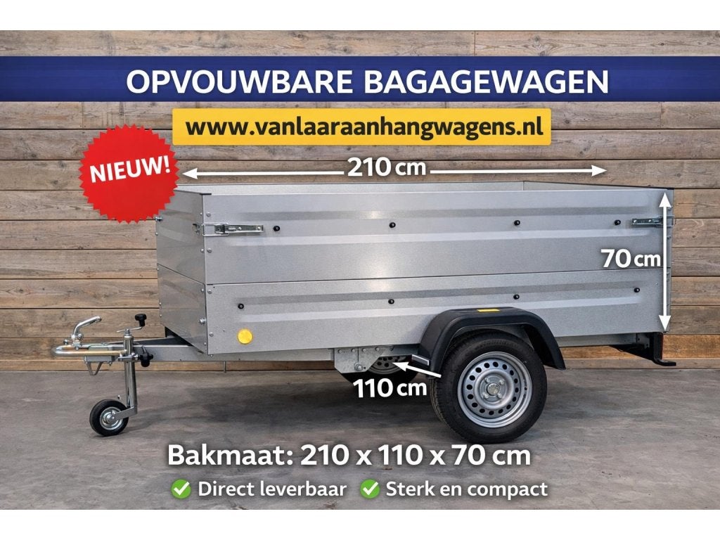 NIEUW Bockmann Opvouwbare Bagagewagen Compleet., Auto diversen, Aanhangers en Bagagewagens, Niet ingevuld, Nieuw, Niet ingevuld