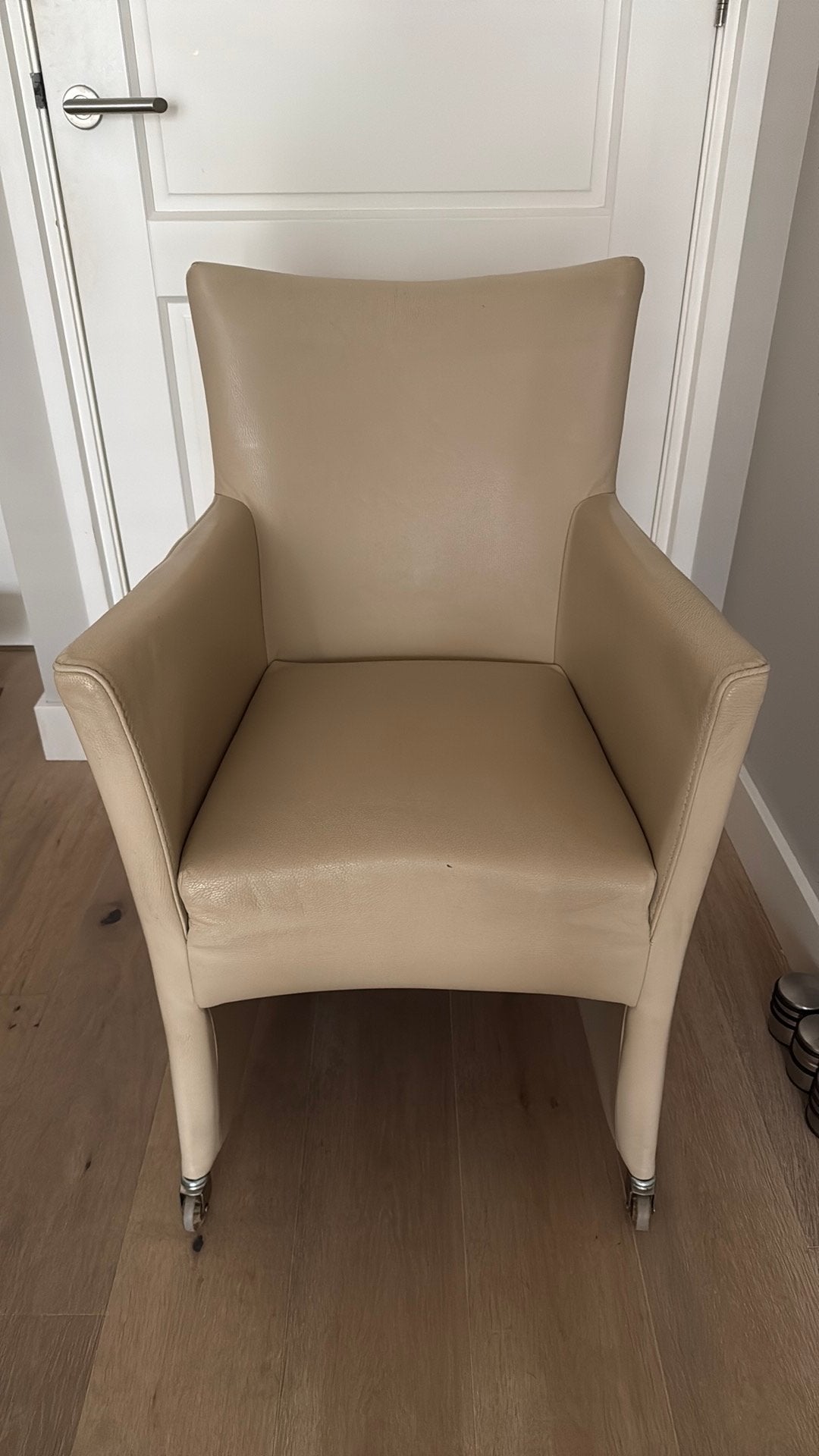 Leren stoelen, Ophalen, Gebruikt, Bruin, Leer