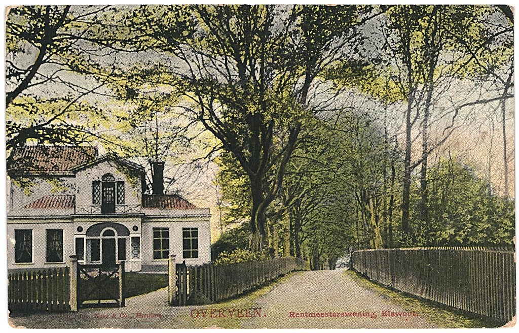 700156	Overveen	NH 1907 Rentmeesterswoning Elswout, Ophalen of Verzenden, Voor 1920, Gelopen, Noord-Holland