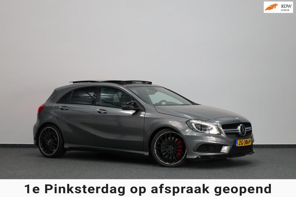 Mercedes-Benz A-klasse AMG 45 4MATIC 361+PK LED/LEER+S.VERWA, Auto's, Automaat, Gebruikt, Euro 6, 4 cilinders