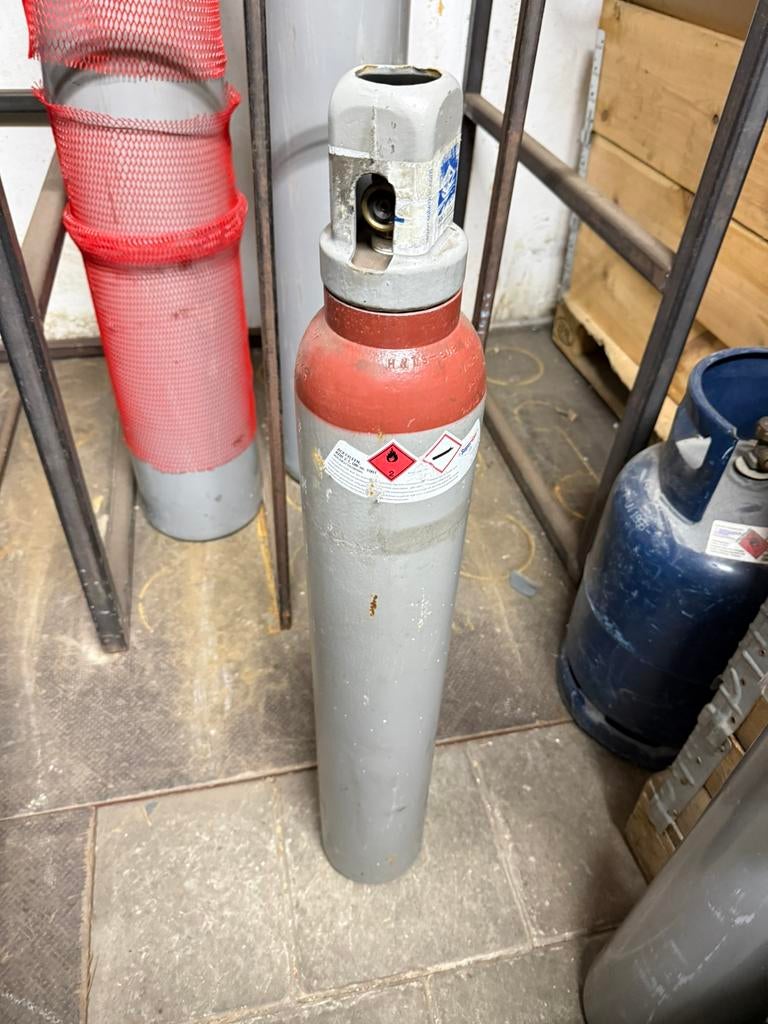 Supergas Acetyleen Fles Cilinder 10 Liter Leeg, Doe-het-zelf en Verbouw, Gereedschap | Lasapparaten, Ophalen, Gebruikt, 250 ampère of meer