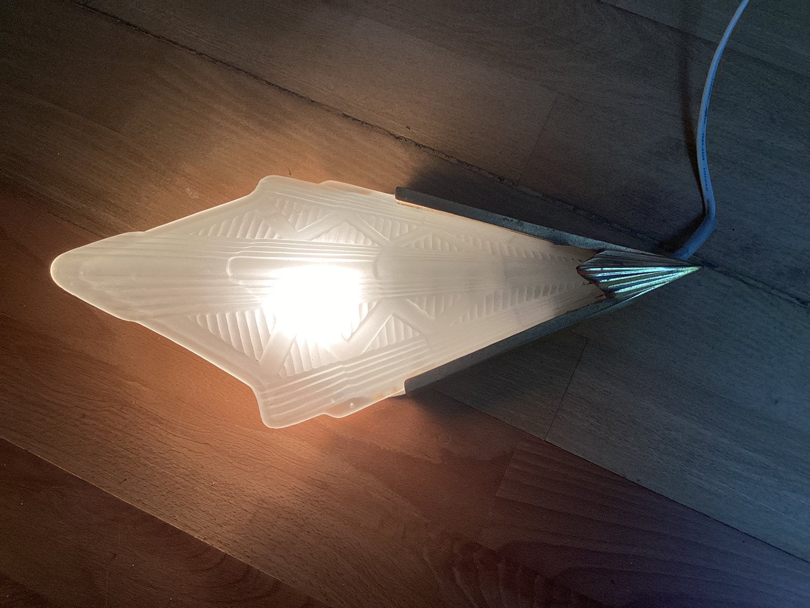 Vintage art deco-stijl wandlamp, Huis en Inrichting, Lampen | Wandlampen, Gebruikt, E14 (klein), Inclusief lichtbron, Ophalen of Verzenden