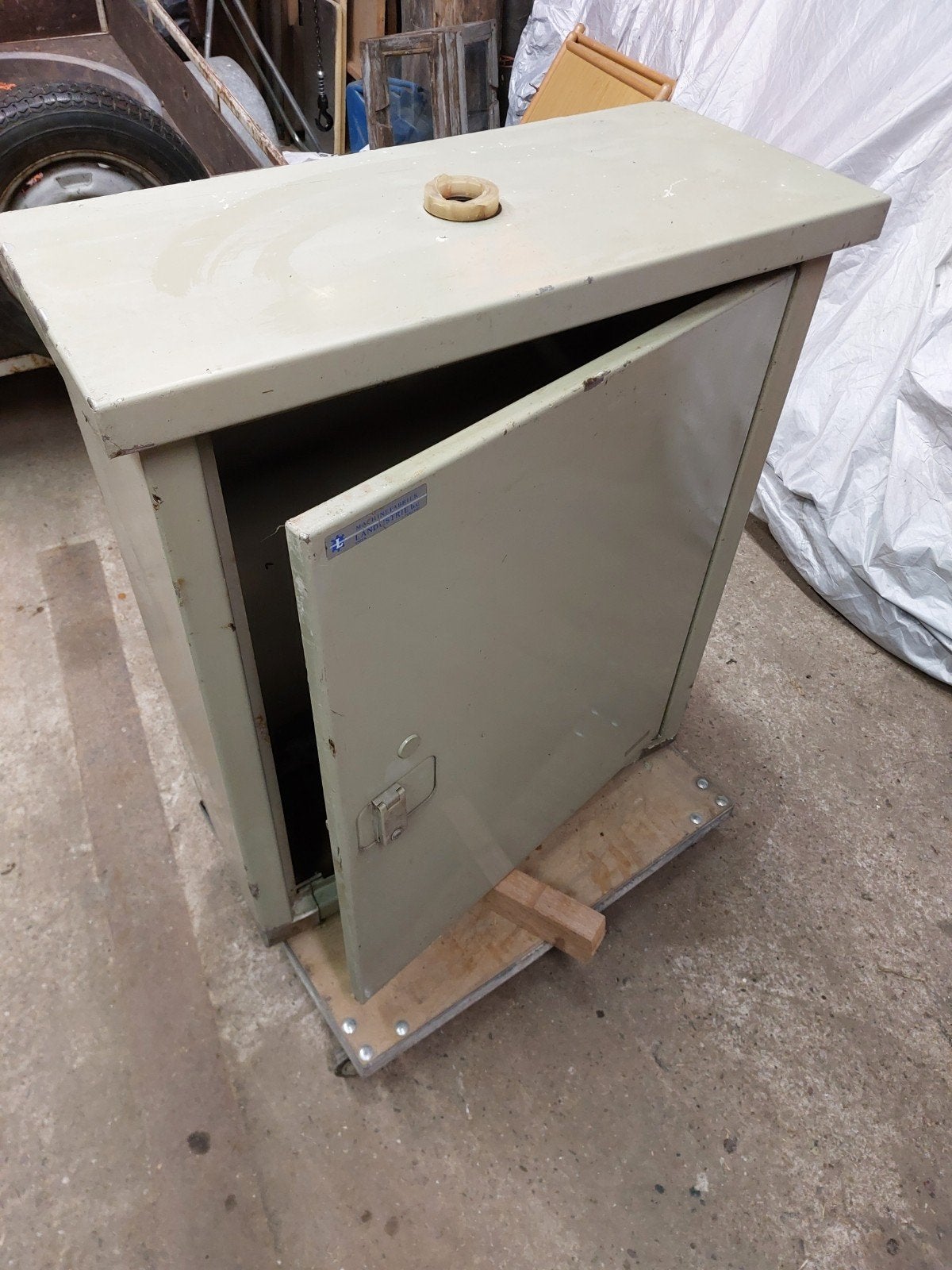 rvs kast  kleur  grijs.afm 90h 70br 30 diep, Ophalen, Gebruikt, Groepenkast
