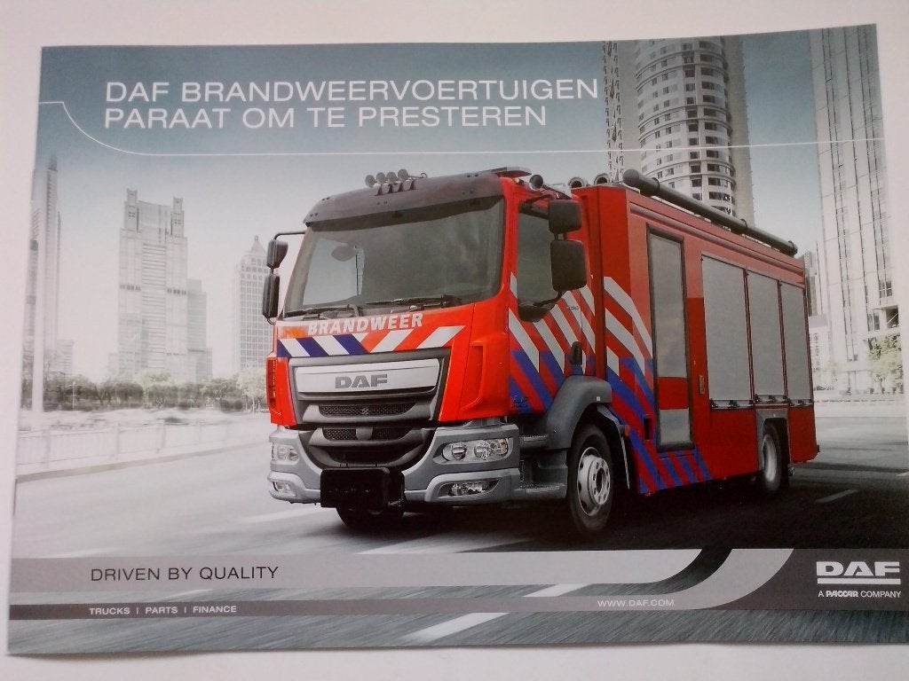 Originele DAF LF, DAF CF Brandweer brochure folder 2014 NL, Ophalen of Verzenden, Zo goed als nieuw, Overige merken