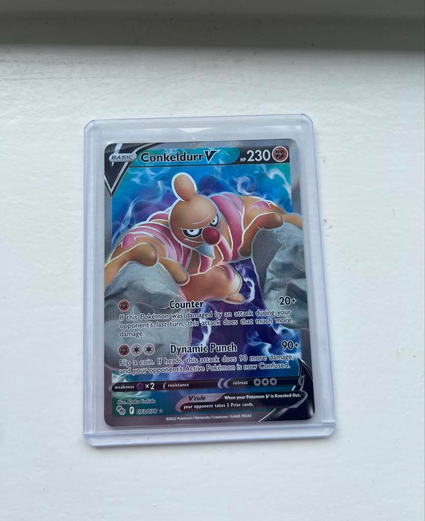 Conkeldurr V Pokémon Kaart - Zeldzaam en in Topstaat!, Ophalen of Verzenden, Zo goed als nieuw, Losse kaart