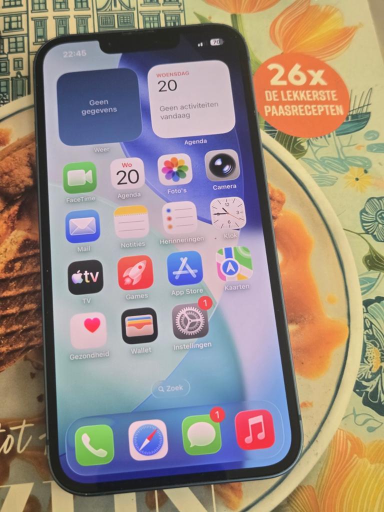 Apple iPhone 13 256GB (lees info), Blauw, IPhone 13, Zo goed als nieuw, Zonder simlock