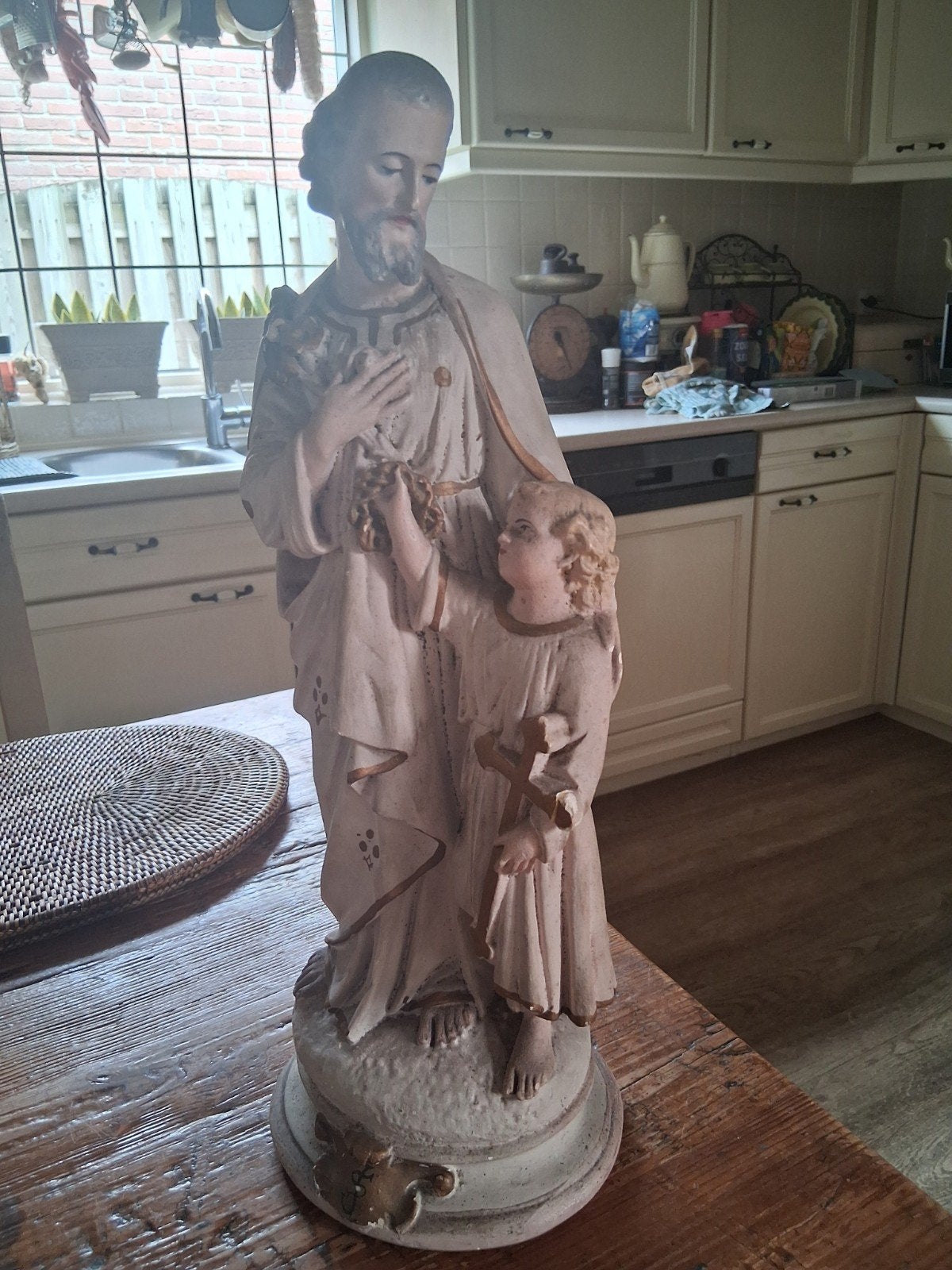oudbeeld jozef met kindje, Ophalen of Verzenden