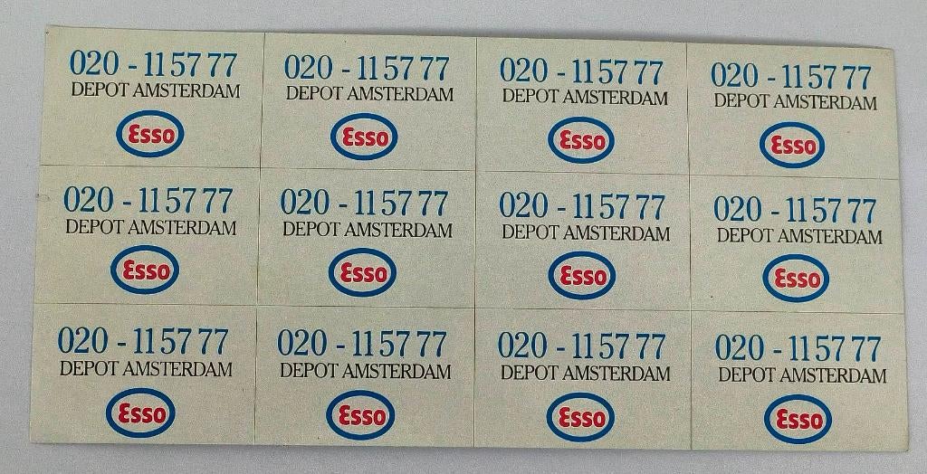 Stickertjes Esso depot Amsterdam, Ophalen of Verzenden, Zo goed als nieuw, Bedrijf of Vereniging