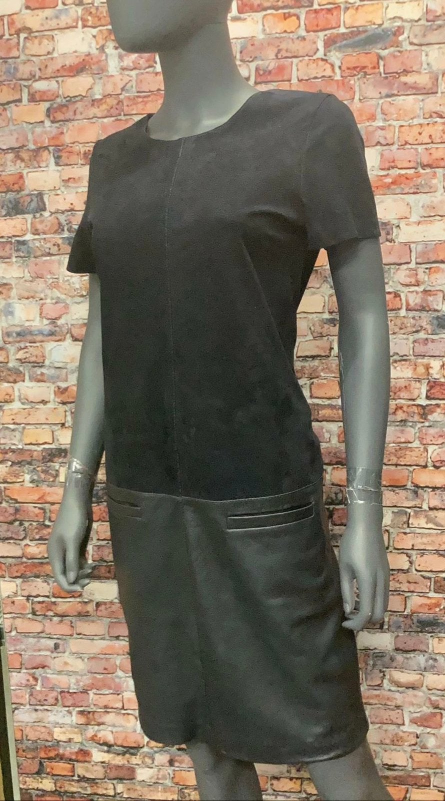 Claudia Sträter Dames Donkerblauwe Leren Jurk - Nieuw, Kleding | Dames, Maat 38/40 (M), Nieuw, Boven de knie, Verzenden