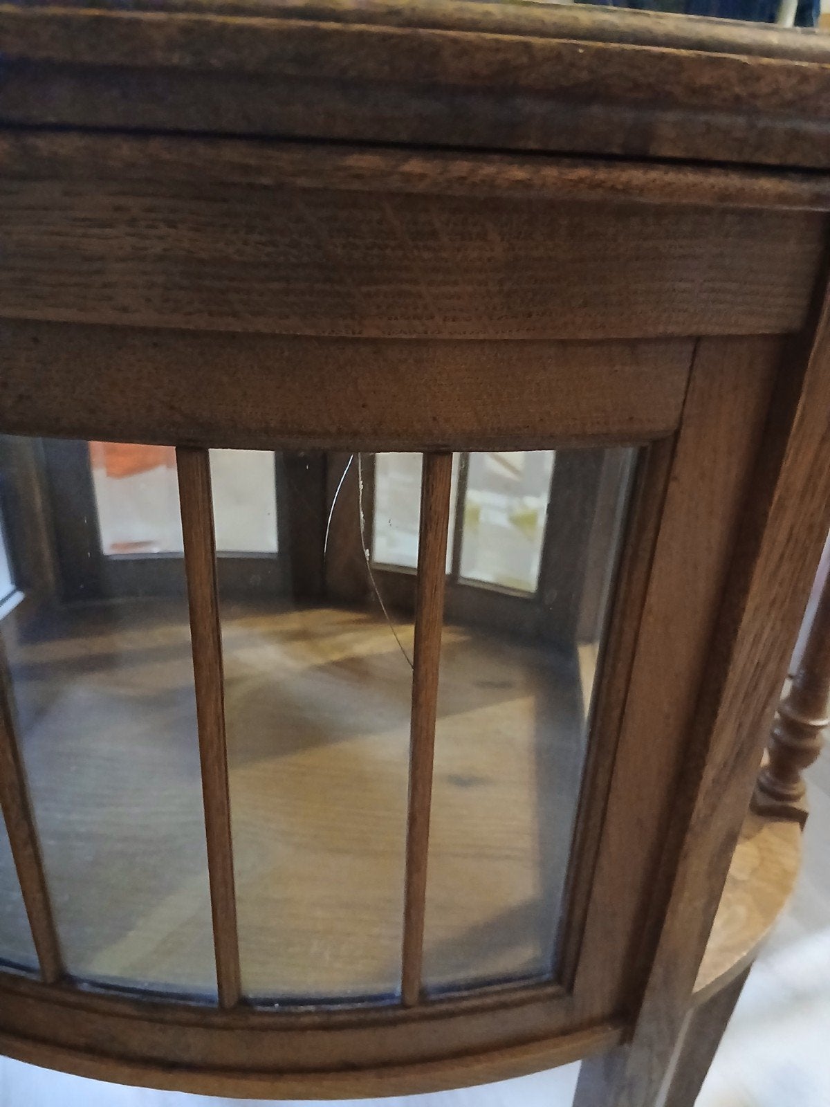 Antieke serveerwagen/bijzettafel met glazen deuren, Antiek en Kunst, Ophalen