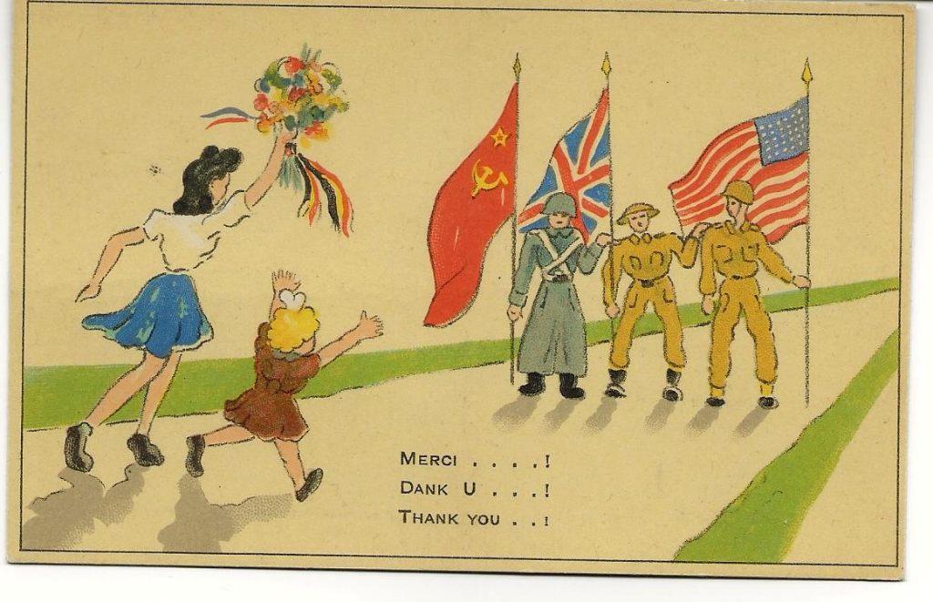 België  dank aan onze  bevrijders 1945  nr  966, Verzenden, Landmacht, Overige gebieden, Foto of Poster