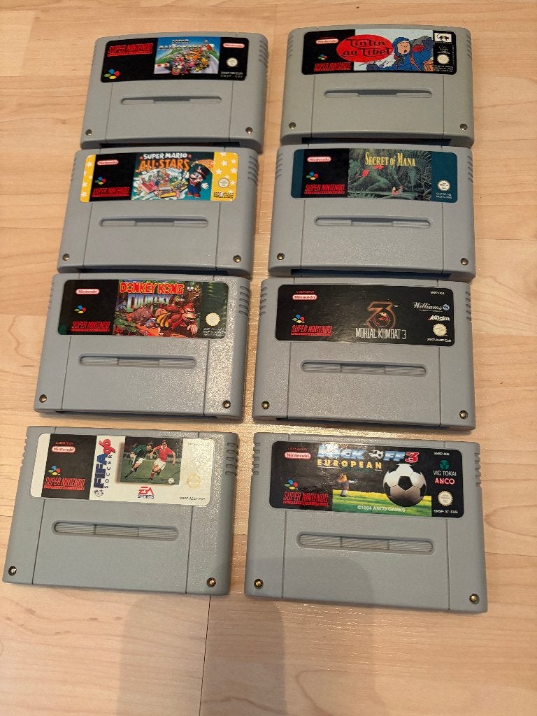 SNES met 13 games, Verzenden, Gebruikt, Met 2 controllers, Met games