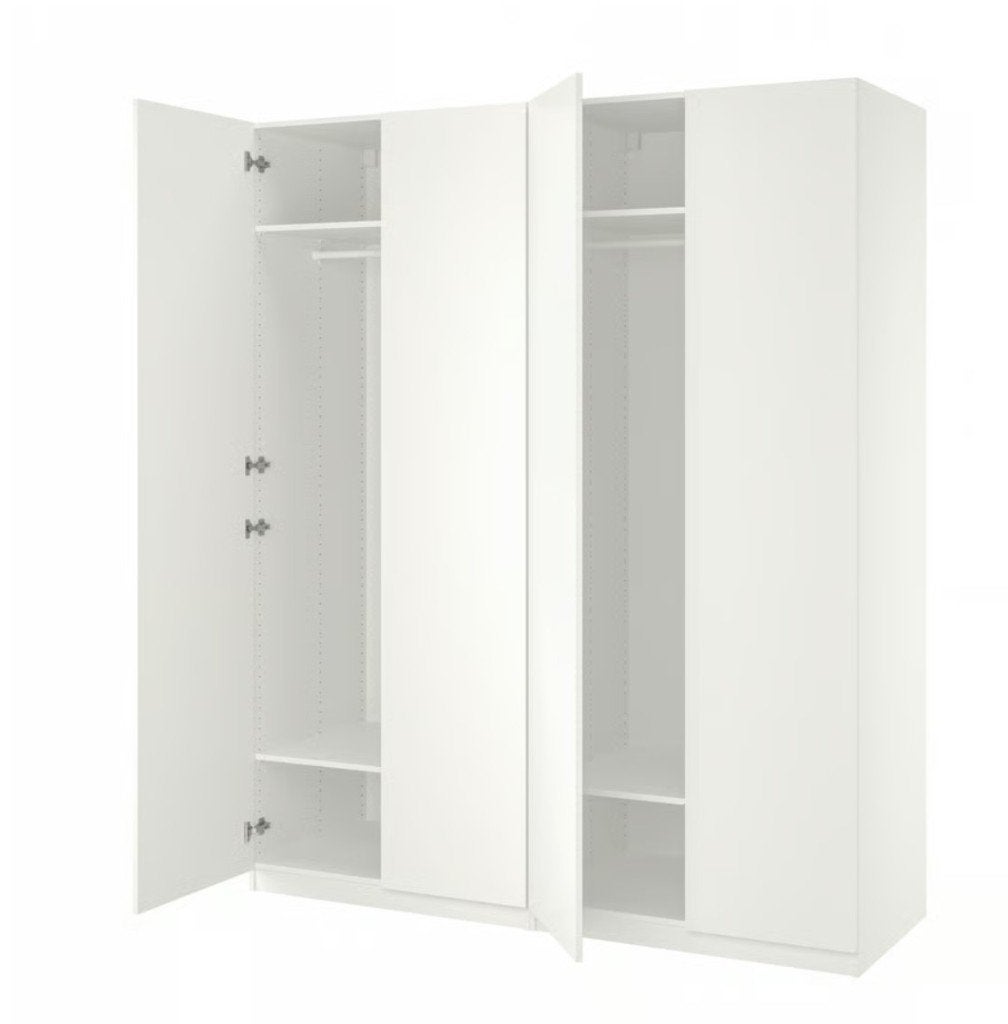 PAX FORSAND Kledingkast wit 200x60x236 cm, Huis en Inrichting, Kasten | Kledingkasten, Ophalen, Met deur(en), Gebruikt, 200 cm of meer