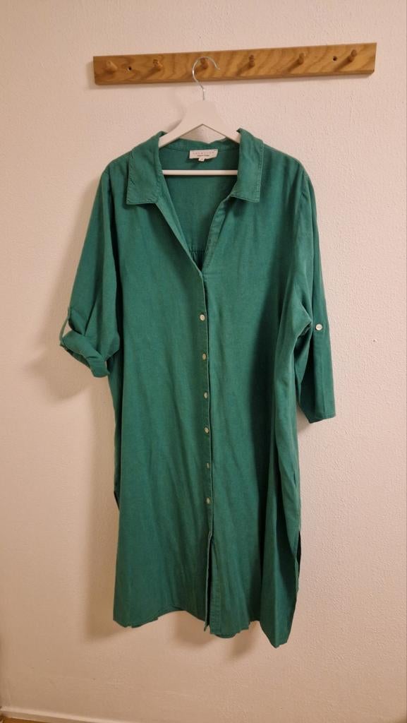 Lolaliza grasgroene jurk maat 48 met oprolbare mouwen, Lolaliza, Ophalen of Verzenden, Maat 46/48 (XL) of groter, Groen