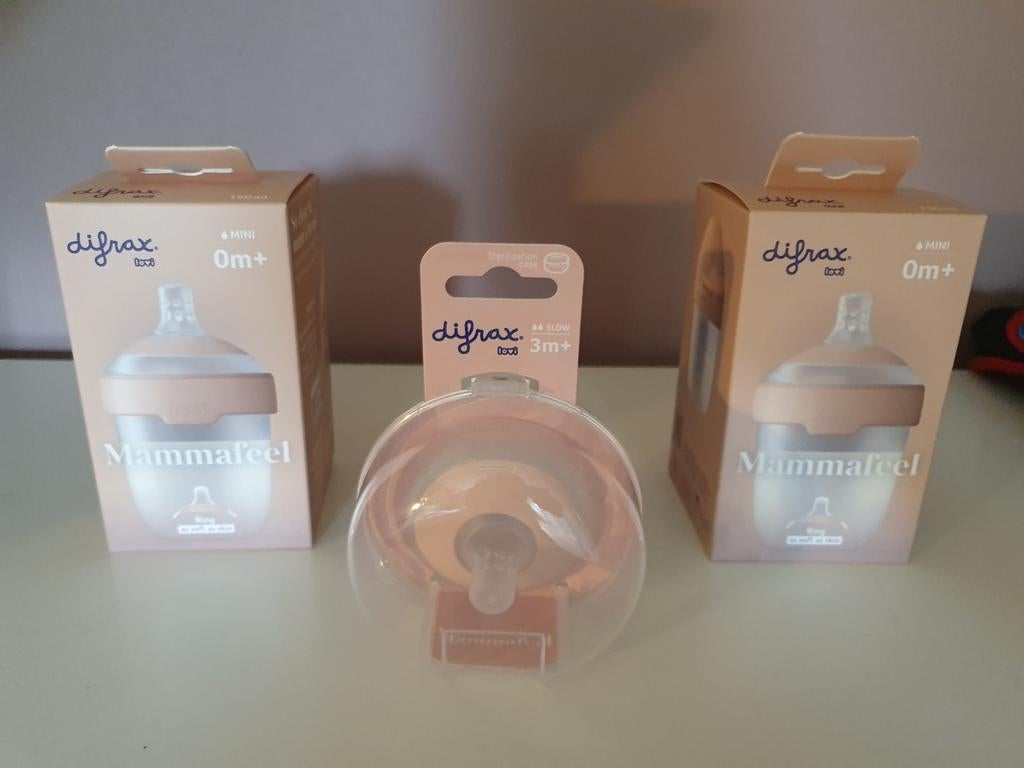 Difrax Mammameel flessen en speen (nieuw), Kinderen en Baby's, Babyvoeding en Toebehoren, Ophalen, Nieuw, Overige typen