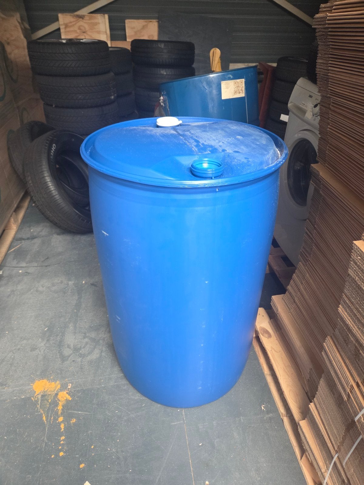 Blauwe kunststof vat 200L, Ophalen, Gebruikt, 40 tot 60 cm, 50 tot 75 cm