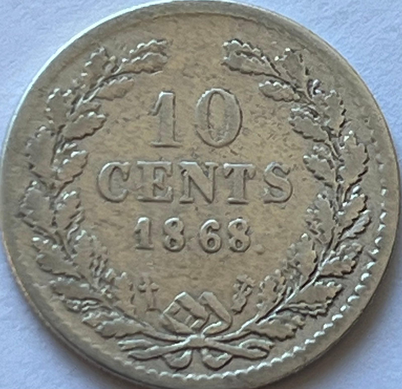 Zeldzaam dubbeltje 1868, Koning Willem III, Zilver, Ophalen of Verzenden, 10 cent