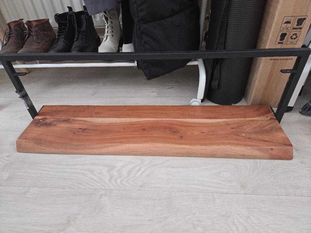 Mooie houten acacia wandplank Woonstijl Live Edge 100 cm, Ophalen, Zo goed als nieuw