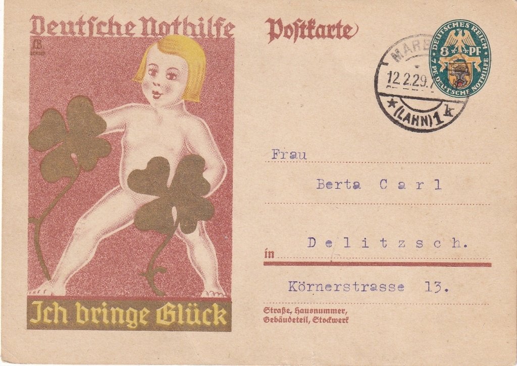 Duitse Postkaart Deutsche Nothilfe 1929 Gelopen Stempel, Verzenden, Duitse Keizerrijk, Gestempeld