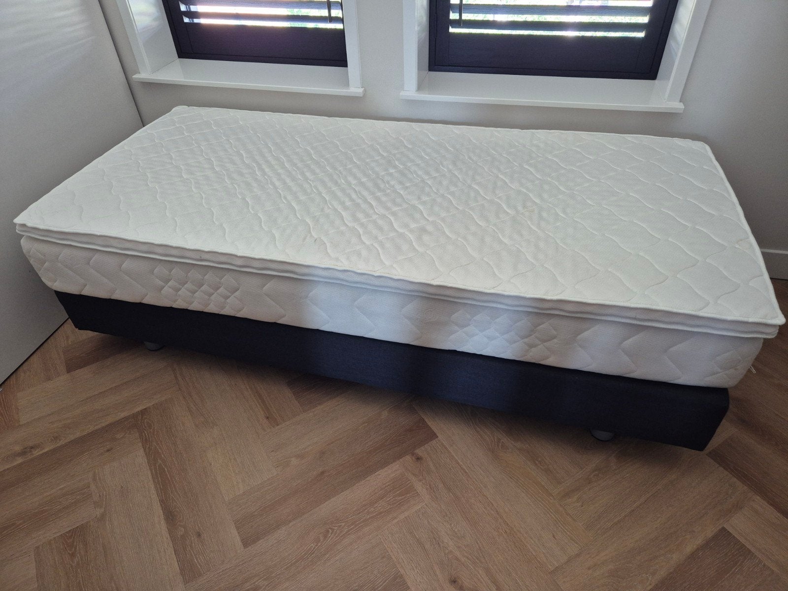 1 persoons boxspring, Ophalen, Gebruikt, 90 cm, Eenpersoons
